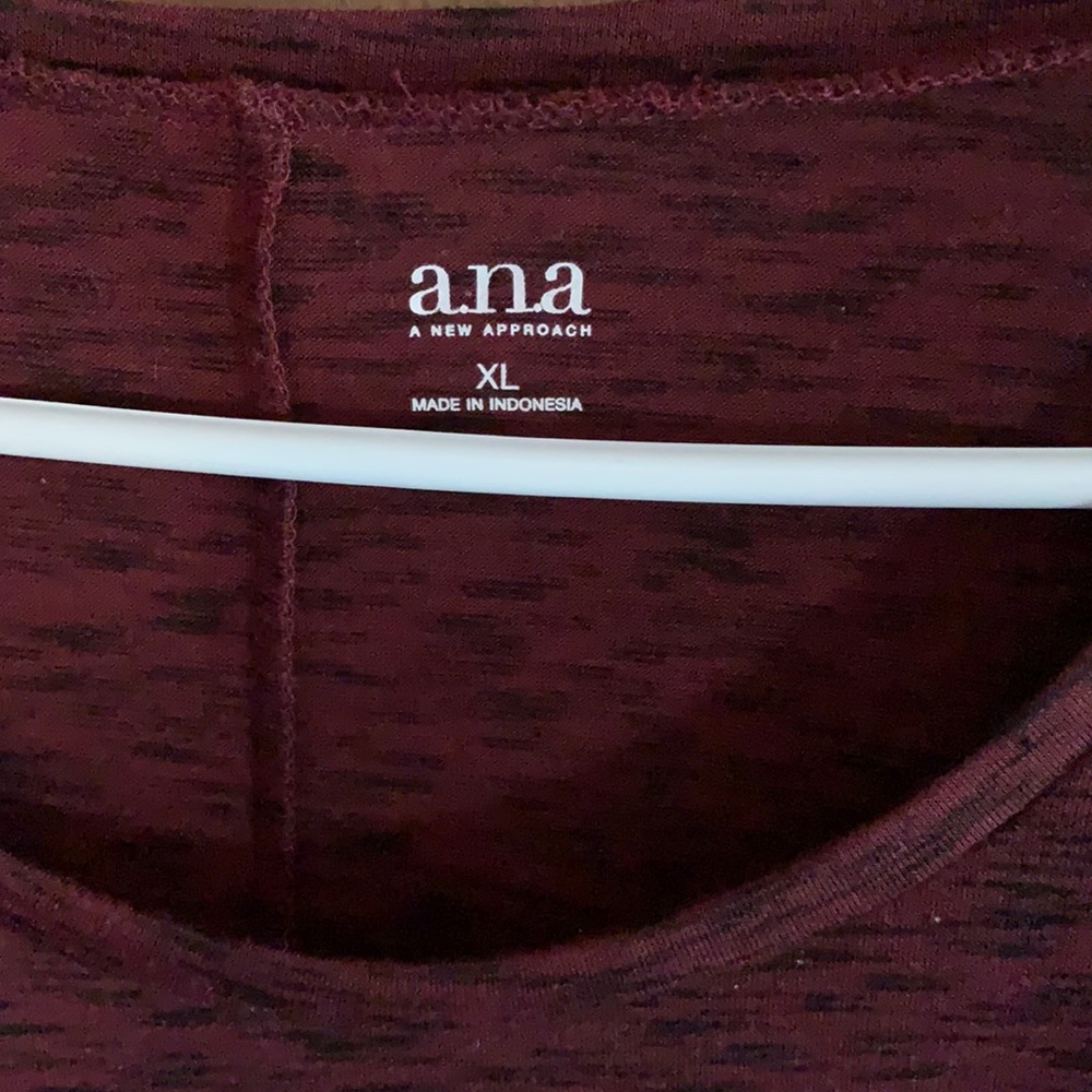 Ana women’s long sleeve burgundy/black top size XL - Picture 2 of 7